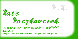 mate moczkovcsak business card